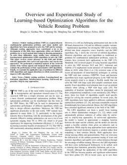 An Overview and Experimental Study of Learning-based Optimization
  Algorithms for Vehicle Routing Problem