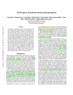 STAR: Sparse Transformer-based Action Recognition