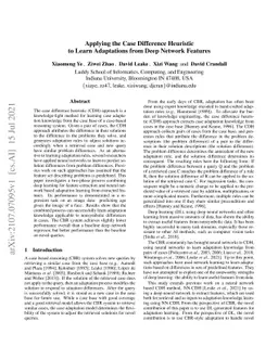 Applying the Case Difference Heuristic to Learn Adaptations from Deep
  Network Features