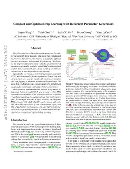 Compact and Optimal Deep Learning with Recurrent Parameter Generators