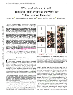 What and When to Look?: Temporal Span Proposal Network for Video
  Relation Detection