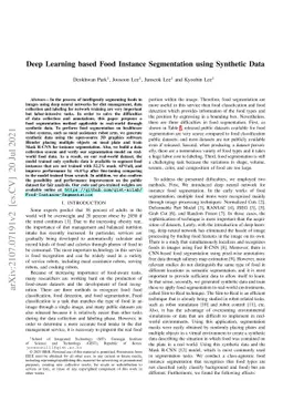 Deep Learning based Food Instance Segmentation using Synthetic Data