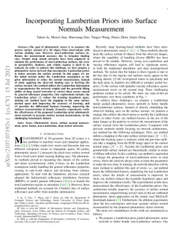 Incorporating Lambertian Priors into Surface Normals Measurement