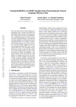 Trusting RoBERTa over BERT: Insights from CheckListing the Natural
  Language Inference Task