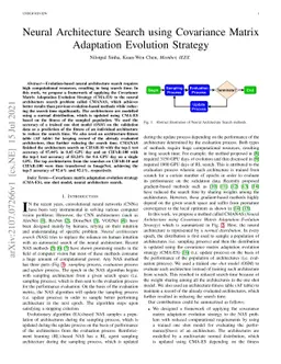 Neural Architecture Search using Covariance Matrix Adaptation Evolution
  Strategy