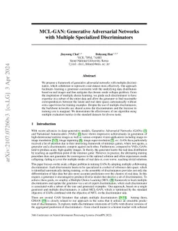 MCL-GAN: Generative Adversarial Networks with Multiple Specialized
  Discriminators