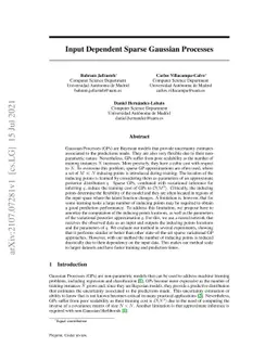 Input Dependent Sparse Gaussian Processes