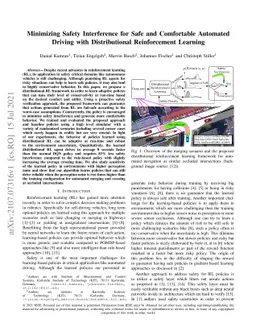 Minimizing Safety Interference for Safe and Comfortable Automated
  Driving with Distributional Reinforcement Learning