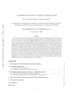 A unified framework for bandit multiple testing