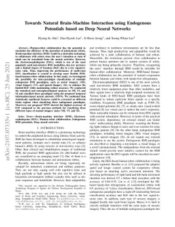 Towards Natural Brain-Machine Interaction using Endogenous Potentials
  based on Deep Neural Networks