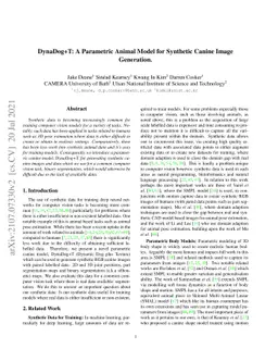 DynaDog+T: A Parametric Animal Model for Synthetic Canine Image
  Generation