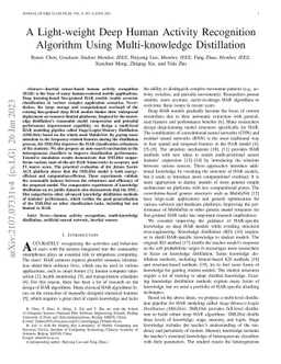A Light-weight Deep Human Activity Recognition Algorithm Using
  Multi-knowledge Distillation