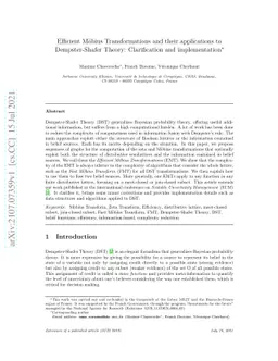 Efficient Möbius Transformations and their applications to
  Dempster-Shafer Theory: Clarification and implementation