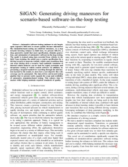 SilGAN: Generating driving maneuvers for scenario-based
  software-in-the-loop testing