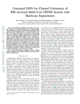 Untrained DNN for Channel Estimation of RIS-Assisted Multi-User OFDM
  System with Hardware Impairments