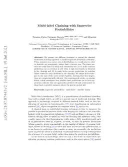 Multi-label Chaining with Imprecise Probabilities