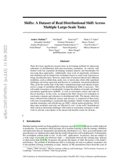Shifts: A Dataset of Real Distributional Shift Across Multiple
  Large-Scale Tasks