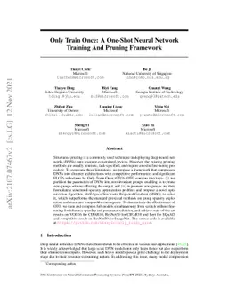 Only Train Once: A One-Shot Neural Network Training And Pruning
  Framework
