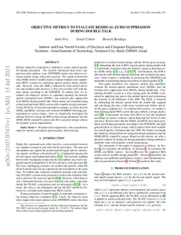 Objective Metrics to Evaluate Residual-Echo Suppression During
  Double-Talk