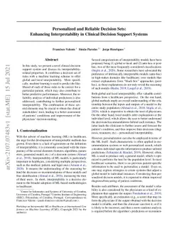 Personalized and Reliable Decision Sets: Enhancing Interpretability in
  Clinical Decision Support Systems