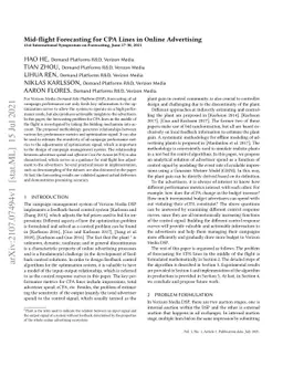 Mid-flight Forecasting for CPA Lines in Online Advertising