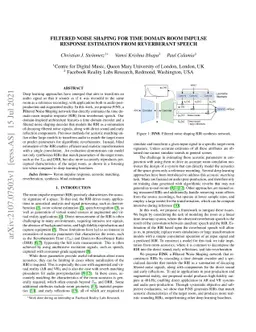 Filtered Noise Shaping for Time Domain Room Impulse Response Estimation
  From Reverberant Speech