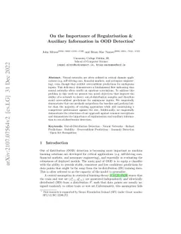 On the Importance of Regularisation & Auxiliary Information in OOD
  Detection