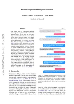 Internet-Augmented Dialogue Generation