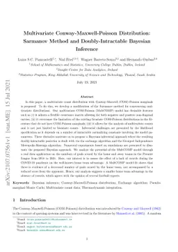 Multivariate Conway-Maxwell-Poisson Distribution: Sarmanov Method and
  Doubly-Intractable Bayesian Inference