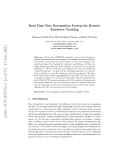 Real-Time Face Recognition System for Remote Employee Tracking