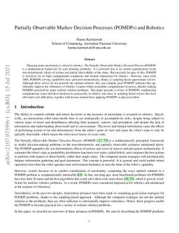 Partially Observable Markov Decision Processes (POMDPs) and Robotics