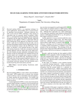 Multi-task Learning with Cross Attention for Keyword Spotting