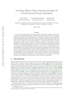 An Energy-Efficient Edge Computing Paradigm for Convolution-based Image
  Upsampling
