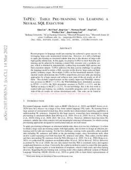 TAPEX: Table Pre-training via Learning a Neural SQL Executor