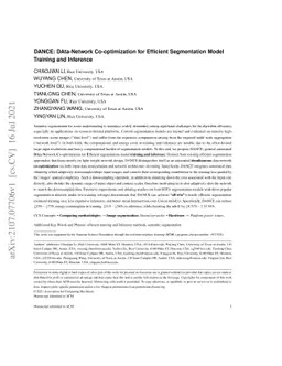 DANCE: DAta-Network Co-optimization for Efficient Segmentation Model Training and Inference