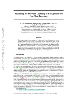 Rectifying the Shortcut Learning of Background for Few-Shot Learning