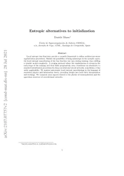 Entropic alternatives to initialization