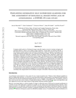 Exploiting generative self-supervised learning for the assessment of
  biological images with lack of annotations: a COVID-19 case-study