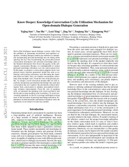 Know Deeper: Knowledge-Conversation Cyclic Utilization Mechanism for
  Open-domain Dialogue Generation