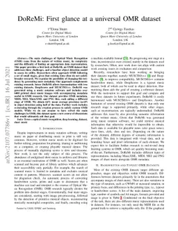 DoReMi: First glance at a universal OMR dataset