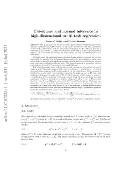 Chi-square and normal inference in high-dimensional multi-task
  regression