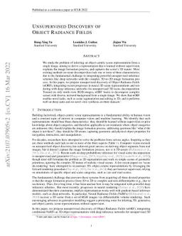 Unsupervised Discovery of Object Radiance Fields