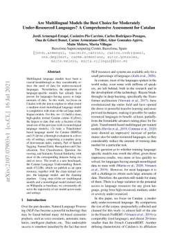 Are Multilingual Models the Best Choice for Moderately Under-resourced
  Languages? A Comprehensive Assessment for Catalan