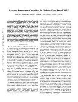 Learning Locomotion Controllers for Walking Using Deep FBSDE