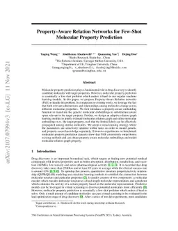 Property-Aware Relation Networks for Few-Shot Molecular Property
  Prediction