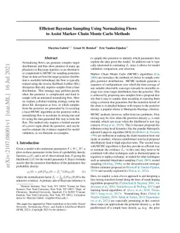 Efficient Bayesian Sampling Using Normalizing Flows to Assist Markov
  Chain Monte Carlo Methods