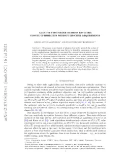 Adaptive first-order methods revisited: Convex optimization without
  Lipschitz requirements