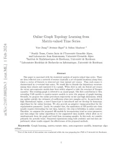 Online Graph Topology Learning from Matrix-valued Time Series