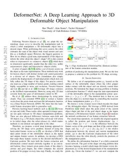 DeformerNet: A Deep Learning Approach to 3D Deformable Object
  Manipulation