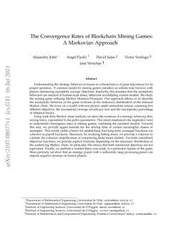 The Convergence Rates of Blockchain Mining Games: A Markovian Approach